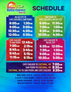 Horaires Belize Express Taxi Water